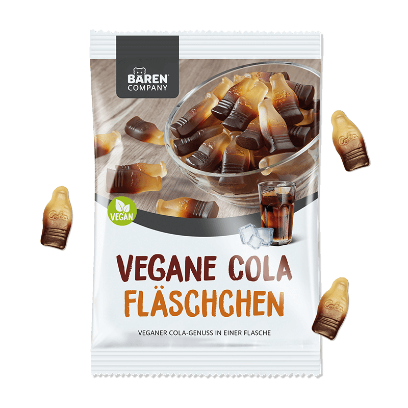 Vegane Cola-Fläschchen Fruchtgummi Vegane Cola-Fläschchen Fruchtgummi
