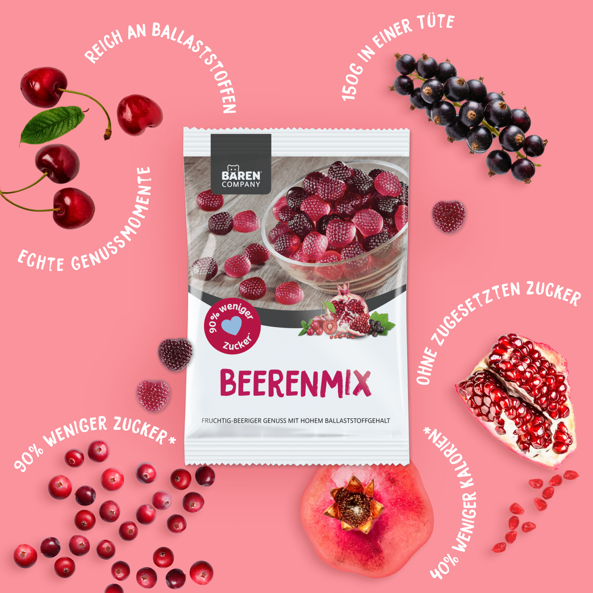 Zuckerreduzierter Beerenmix