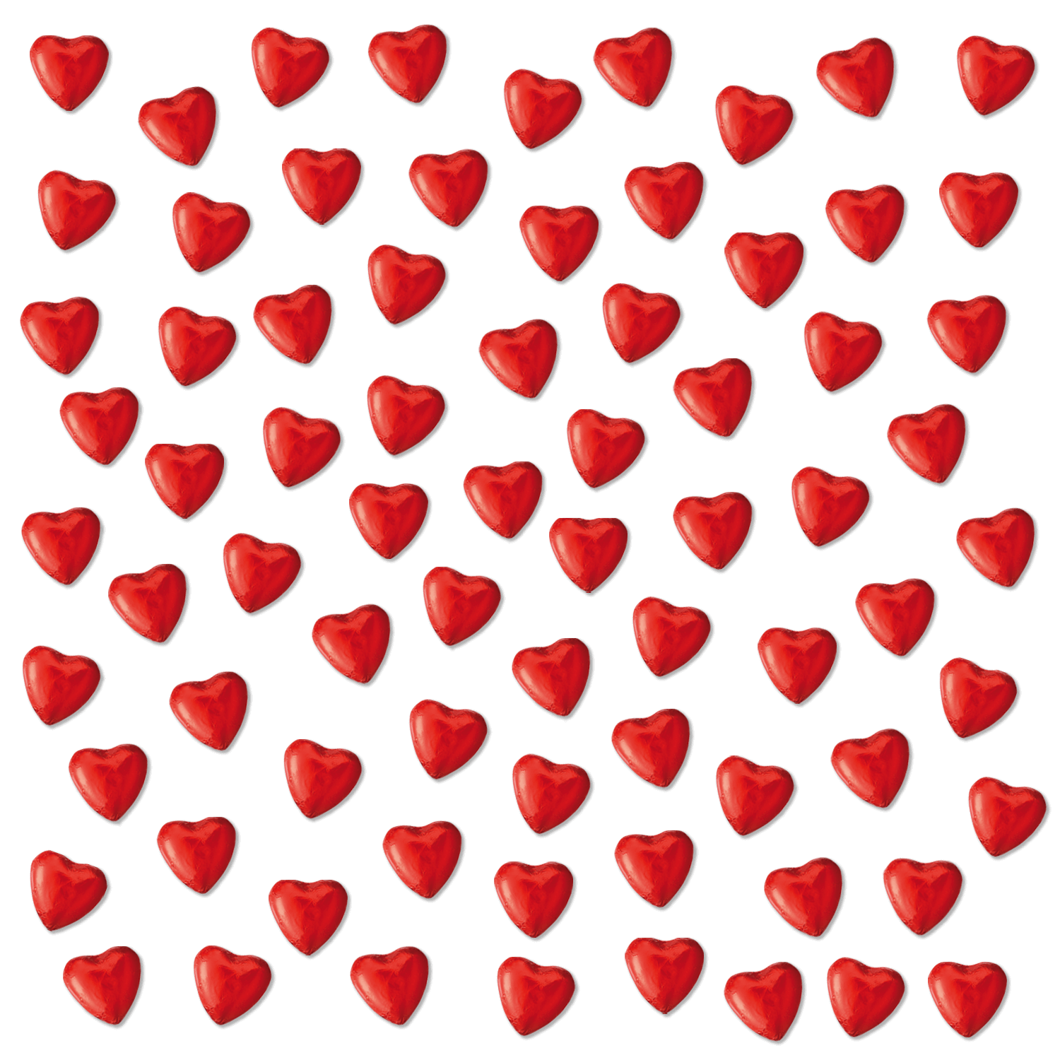 Rote Schokoladen-Herzen, 75 Stück