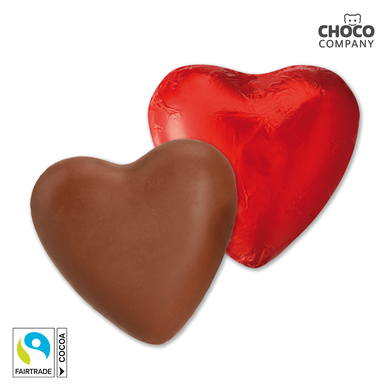 Rote Schokoladen-Herzen, 75 Stück