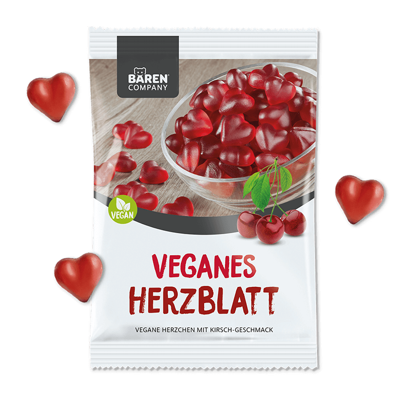 Veganes Herzblatt Fruchtgummi Veganes Herzblatt Fruchtgummi