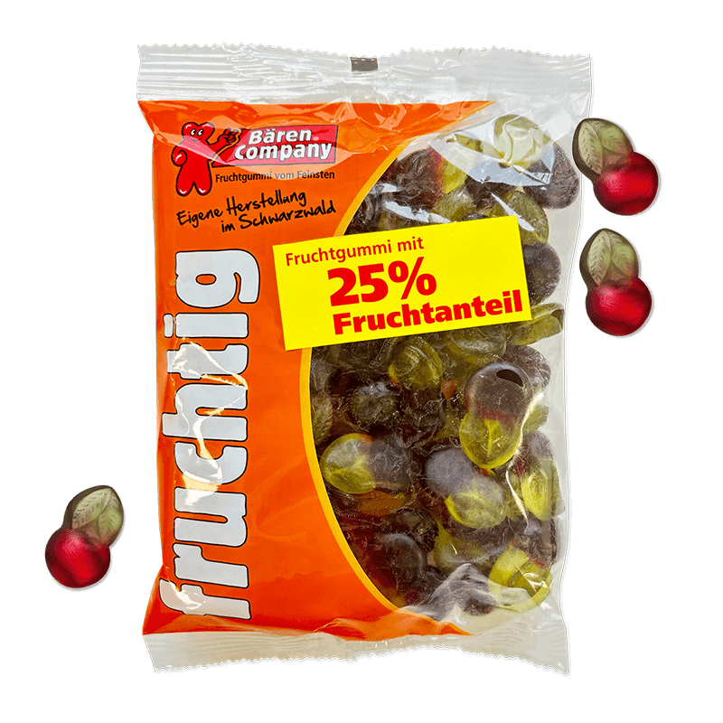 Schwarzwälder Kirsch Fruchtgummi mit 25% Fruchtsaft Schwarzwälder Kirsch Fruchtgummi mit 25% Fruchtsaft