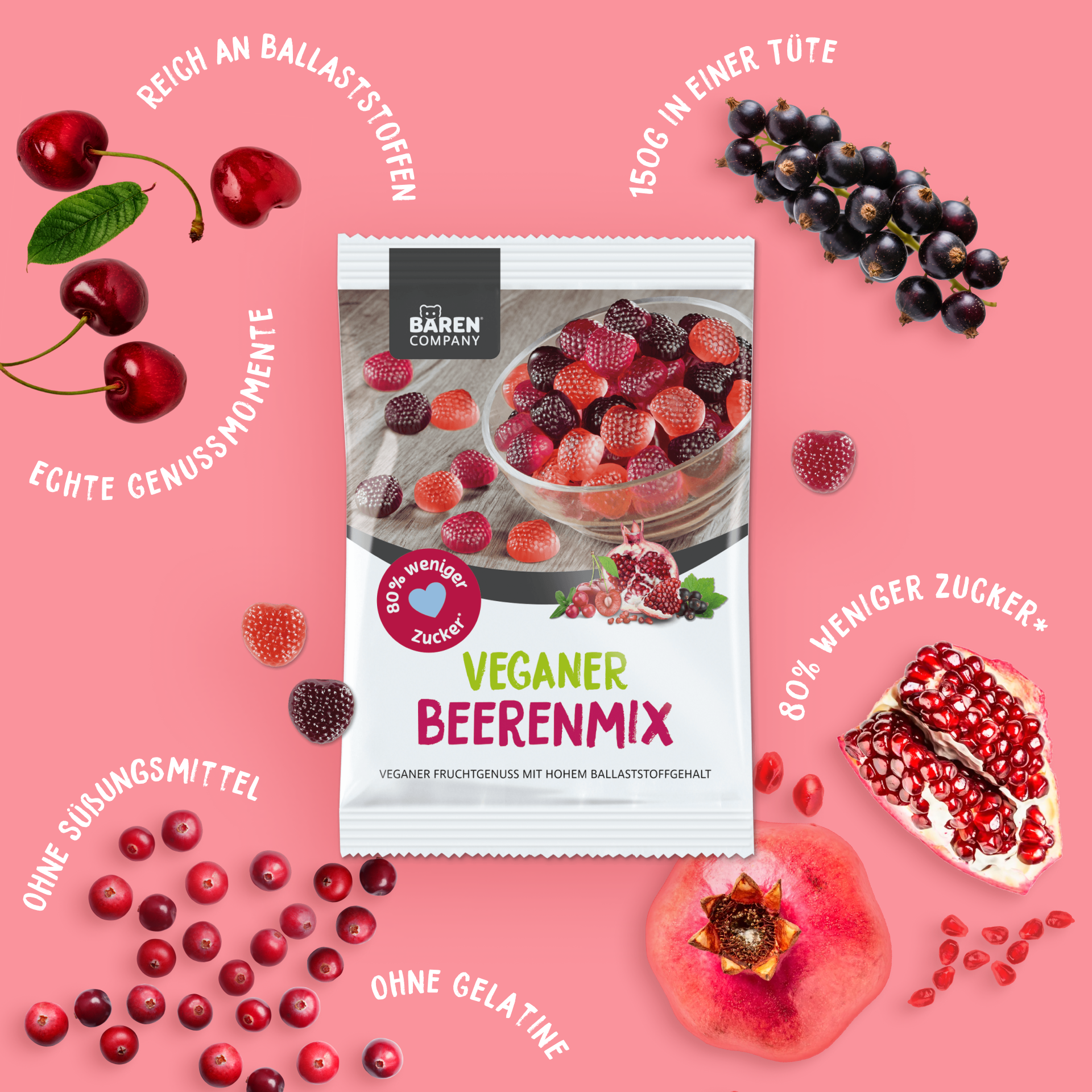 Zuckerreduzierter Veganer Beerenmix