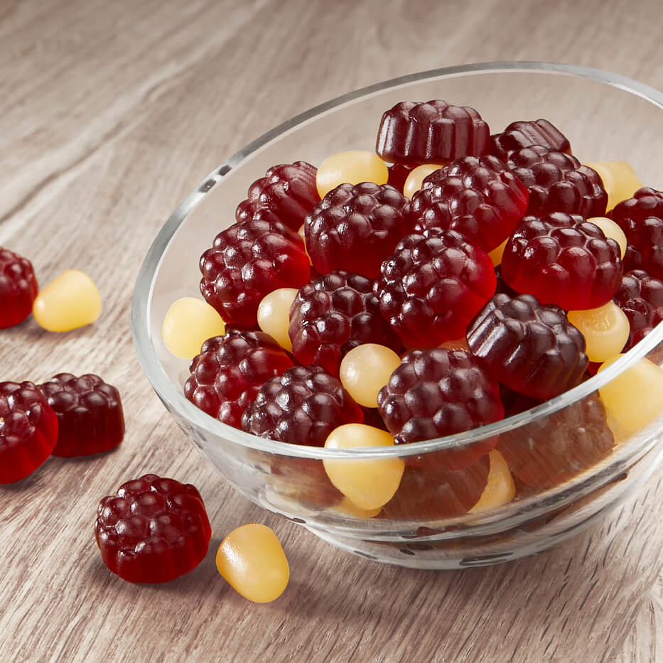 Fruchtgummi Rote Grütze mit Vanille und Fruchtsaft 10% Fruchtgummi Rote Grütze mit Vanille und Fruchtsaft 10%