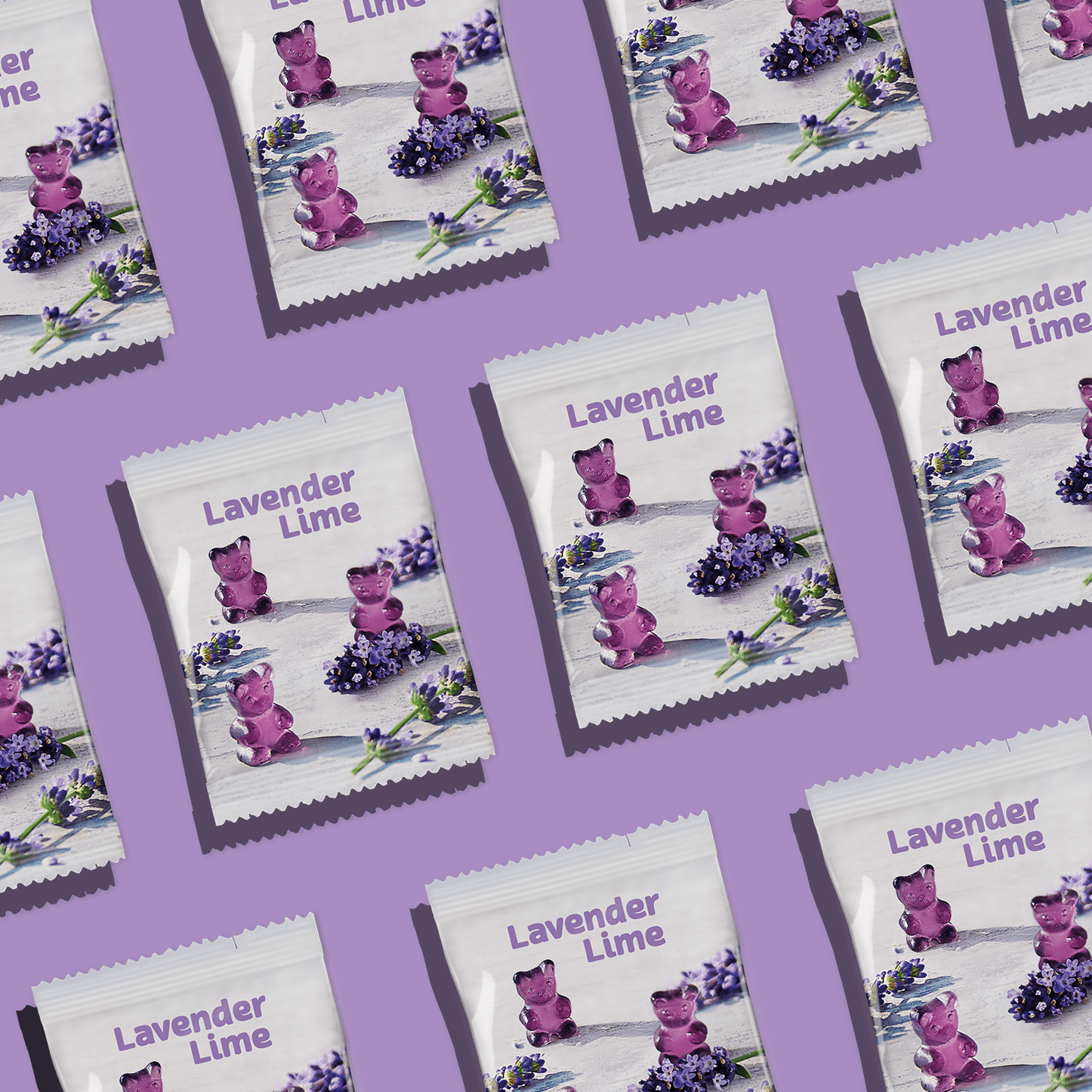 Fruchtgummi Minis: Lavender Lime (150 Stück)