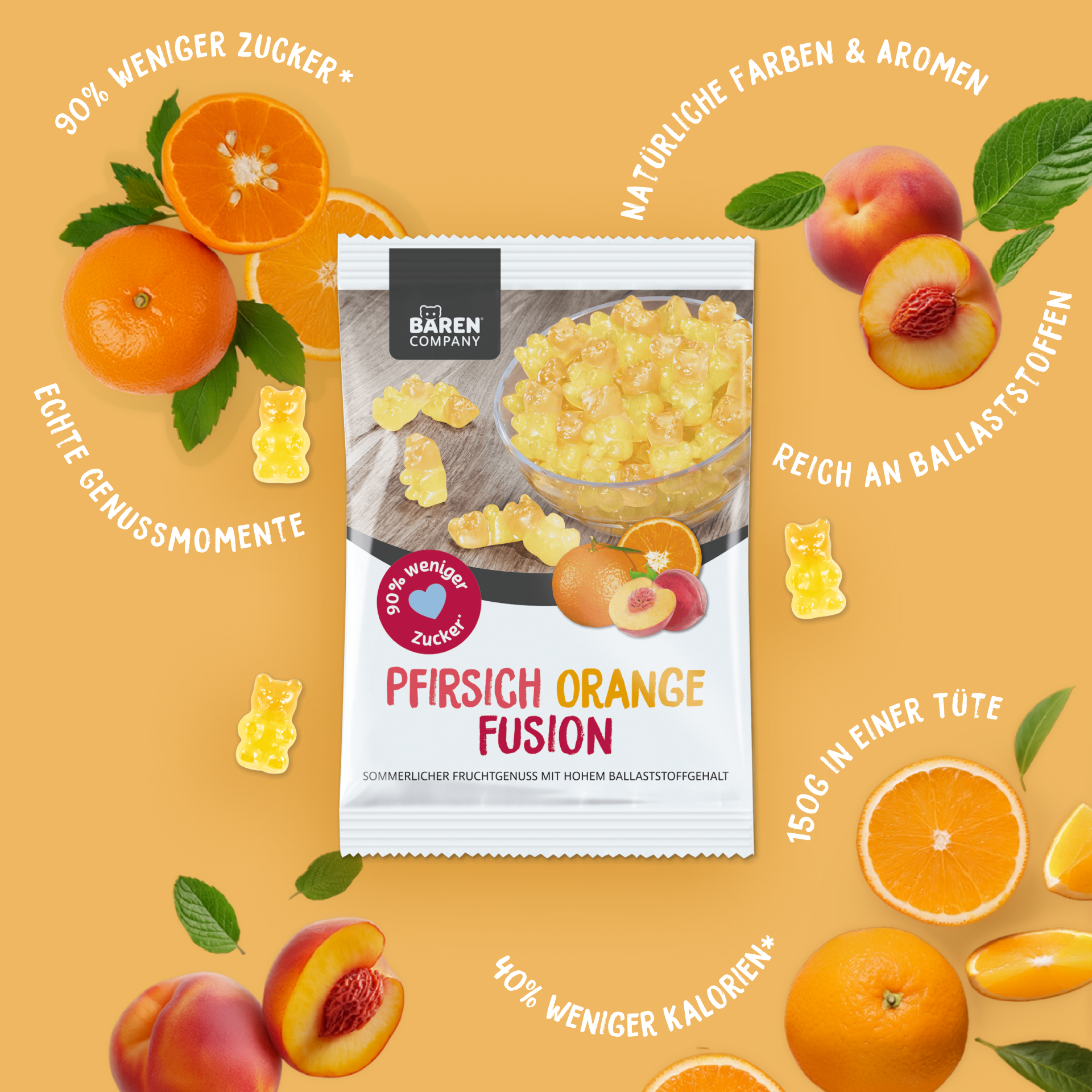 Zuckerreduzierte Pfirsich Orange Fusion