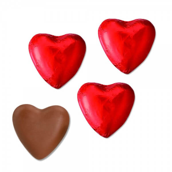 Schokoladenherzen rot - 75 Stück