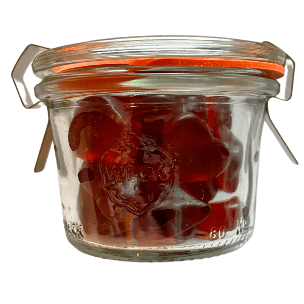 Weckglas Mini Himbeerherzen-Fruchtgummi