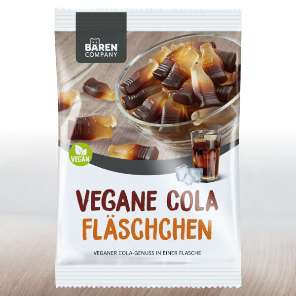 Vegane Cola-Fläschchen Fruchtgummi